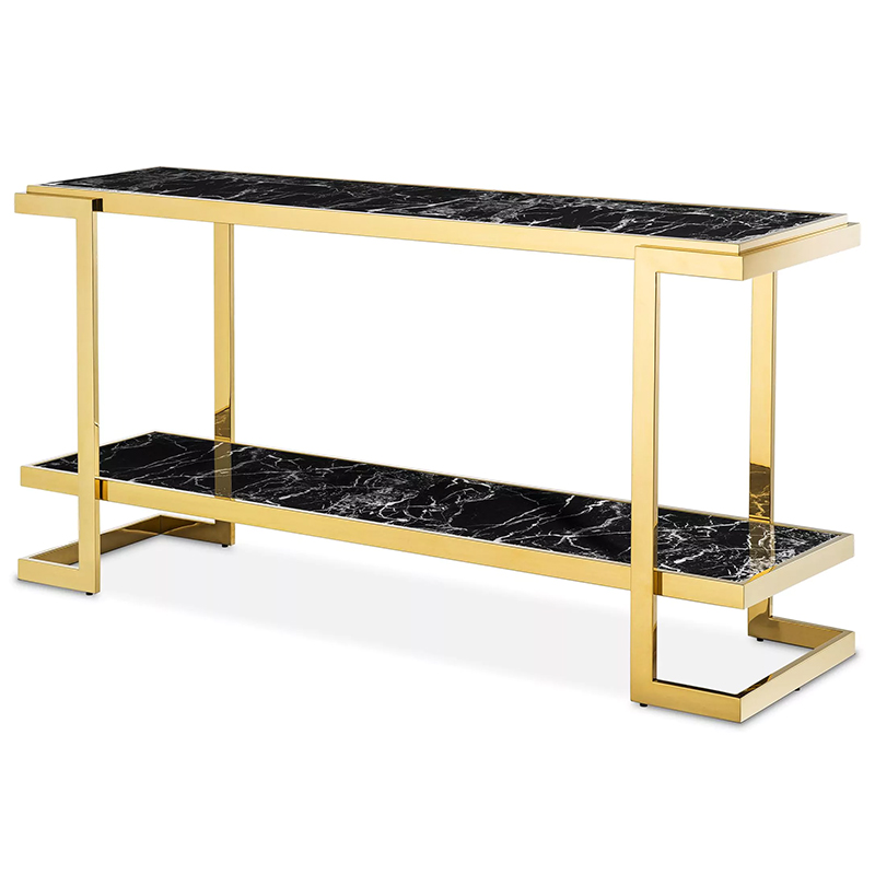 Консоль Eichholtz Console Table Senato Черный Мрамор Nero Глянцевое золото Консоль Eichholtz Console Table Senato Черный Мрамор Nero Глянцевое золото в Костроме | Loft Concept
