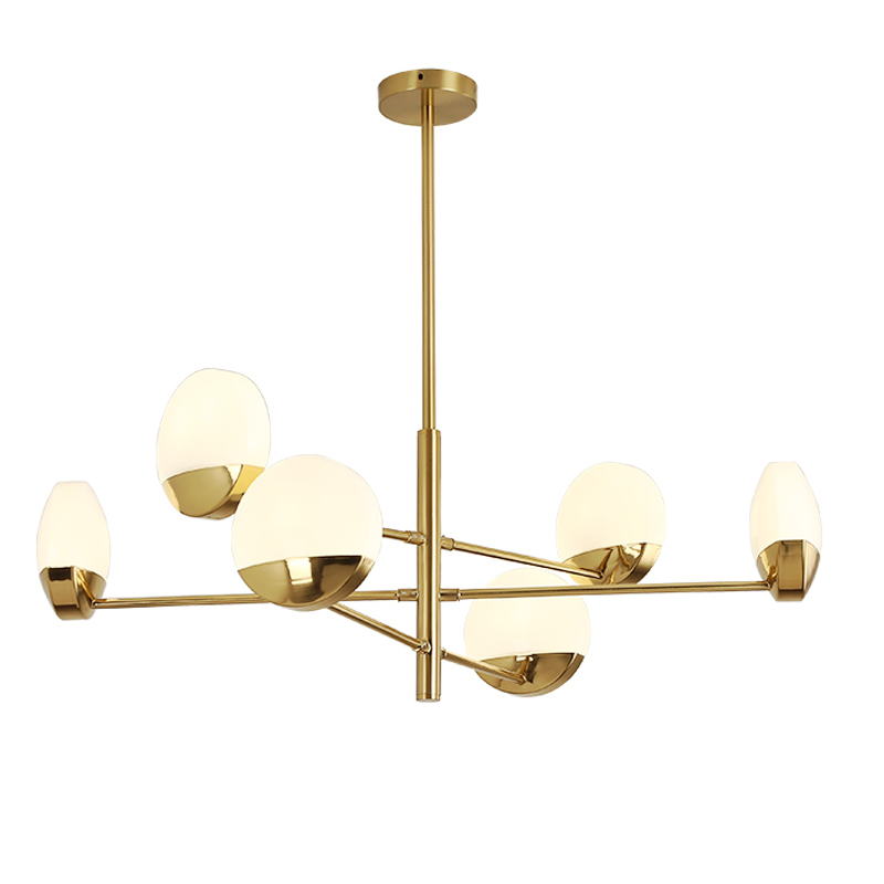 Люстра Perla Chandelier Глянцевое золото Белый Люстра Perla Chandelier Глянцевое золото Белый в Костроме | Loft Concept
