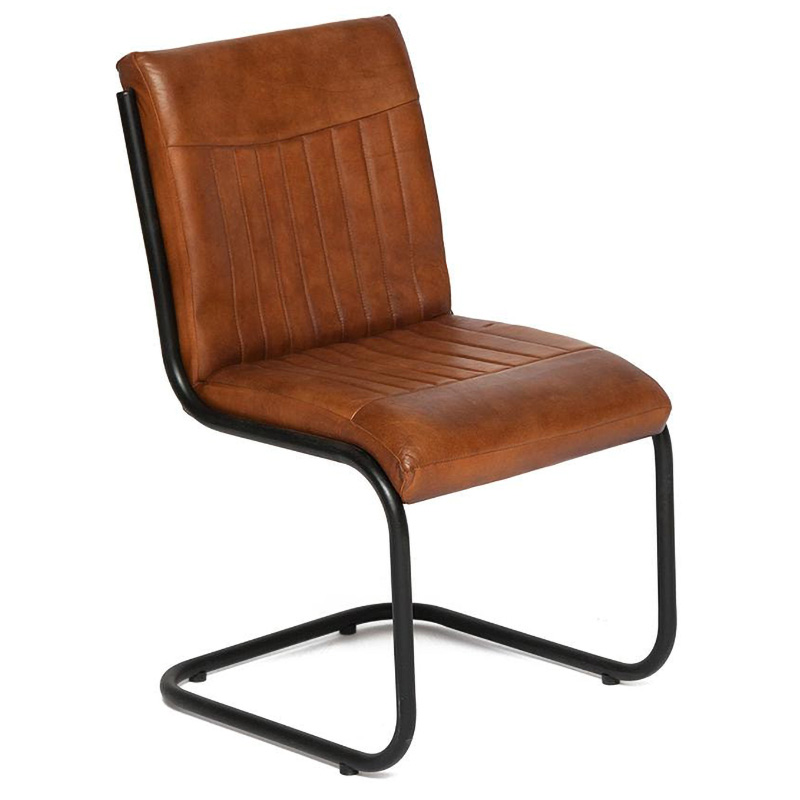 Стул из кожи буйвола Industrial leather chair Коричневый Черный Стул из кожи буйвола Industrial leather chair Коричневый Черный в Костроме | Loft Concept