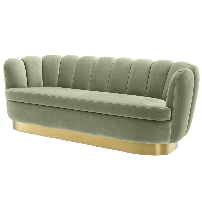 Диван Eichholtz Sofa Mirage pistache green Зеленый шалфей Латунь Диван Eichholtz Sofa Mirage pistache green Зеленый шалфей Латунь в Костроме | Loft Concept