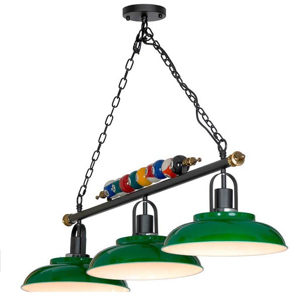 Светильник для бильярда Billiards Light Line 3 Черный Зеленый Светильник для бильярда Billiards Light Line 3 Черный Зеленый в Костроме | Loft Concept