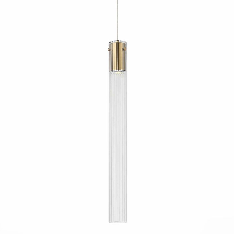 Подвесной светильник Jenae Glass Tube 65 Латунь Прозрачный Подвесной светильник Jenae Glass Tube 65 Латунь Прозрачный в Костроме | Loft Concept