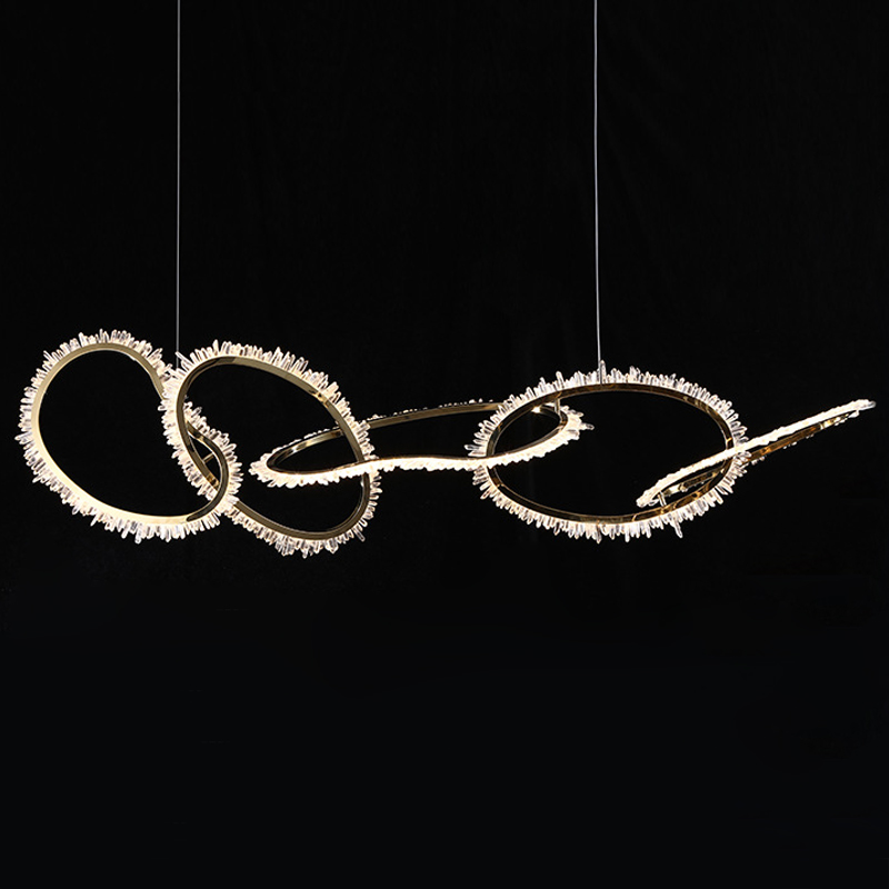Люстра Chain Quartz Rings Crystal Chandelier Глянцевое золото Прозрачное Стекло Люстра Chain Quartz Rings Crystal Chandelier Глянцевое золото Прозрачное Стекло в Костроме | Loft Concept