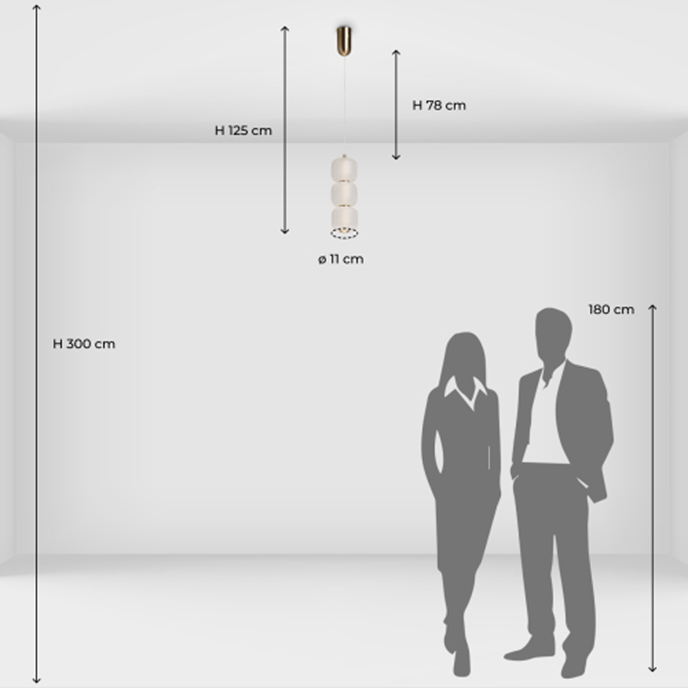 Подвесной светильник с 3-мя округлыми матовыми плафонами из белого стекла Golden Swirl в Костроме