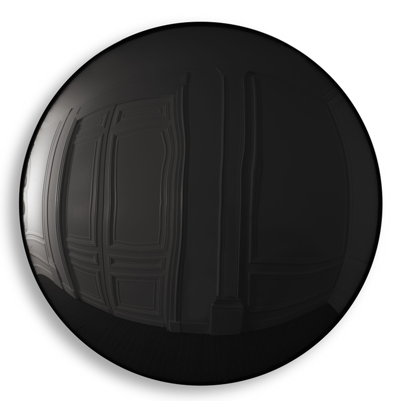Настенный декор Eichholtz Mirror Pacifica Black Глянцевый черный Черный Настенный декор Eichholtz Mirror Pacifica Black Глянцевый черный Черный в Костроме | Loft Concept