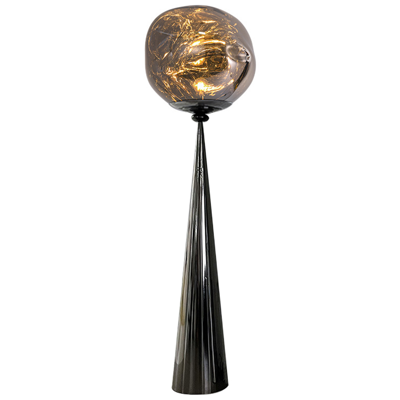 Торшер Kaine Glass Metal Floor Lamp Прозрачное Стекло Черный Серебряный Стекло Смок Торшер Kaine Glass Metal Floor Lamp Прозрачное Стекло Черный Серебряный Стекло Смок в Костроме | Loft Concept