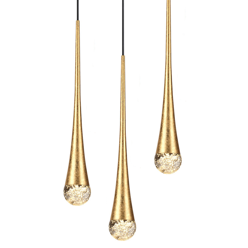 Подвесной светильник Golden Drop Lamp Золотой Прозрачное Стекло Подвесной светильник Golden Drop Lamp Золотой Прозрачное Стекло в Костроме | Loft Concept