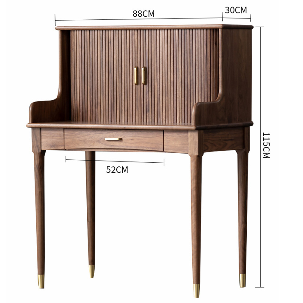 Туалетный стол деревянный с ящиком и зеркалом Moon Walnut Furniture Туалетный стол деревянный с ящиком и зеркалом Moon Walnut Furniture в Костроме