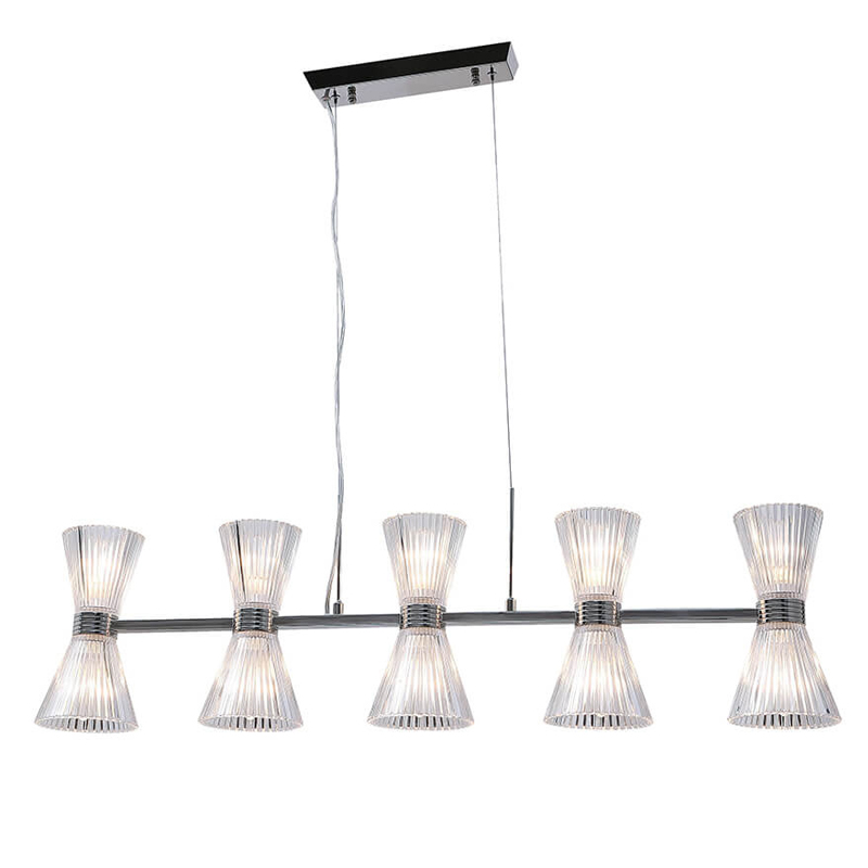 Люстра Glass Horn Light matt nickel 10 Прозрачное Стекло Никель Сатин Люстра Glass Horn Light matt nickel 10 Прозрачное Стекло Никель Сатин в Костроме | Loft Concept