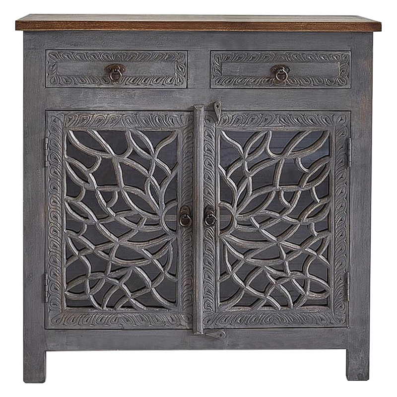 Комод Indian Antique White Furniture Chest of Drawers Rupa серый Серый Коричневый Прозрачное Стекло Комод Indian Antique White Furniture Chest of Drawers Rupa серый Серый Коричневый Прозрачное Стекло в Костроме | Loft Concept