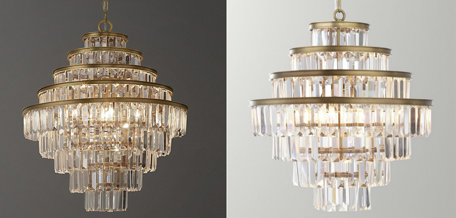Люстра RH Alaine Crystal Large Pendant Antiqued Brass Люстра RH Alaine Crystal Large Pendant Antiqued Brass - Loft-Concept в Костроме