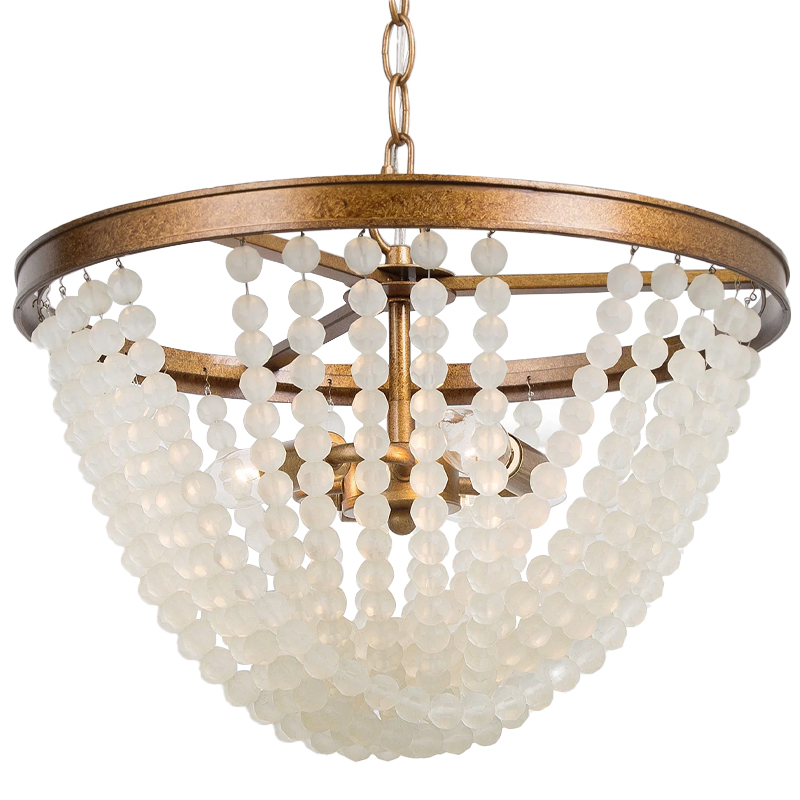 Круглая люстра с подвесками в виде круглых прозрачных бусин Transparent Beads Chandelier Бронза Прозрачный в Костроме | Loft Concept 