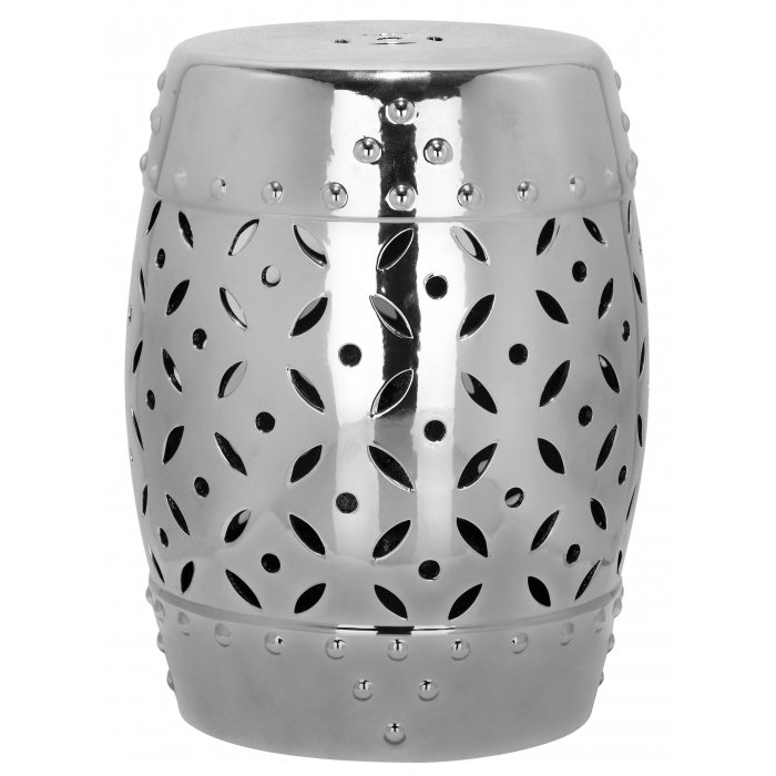 Керамический табурет Coin Lattice Garden Stool - Silver Серебряный Керамический табурет Coin Lattice Garden Stool - Silver Серебряный в Костроме | Loft Concept