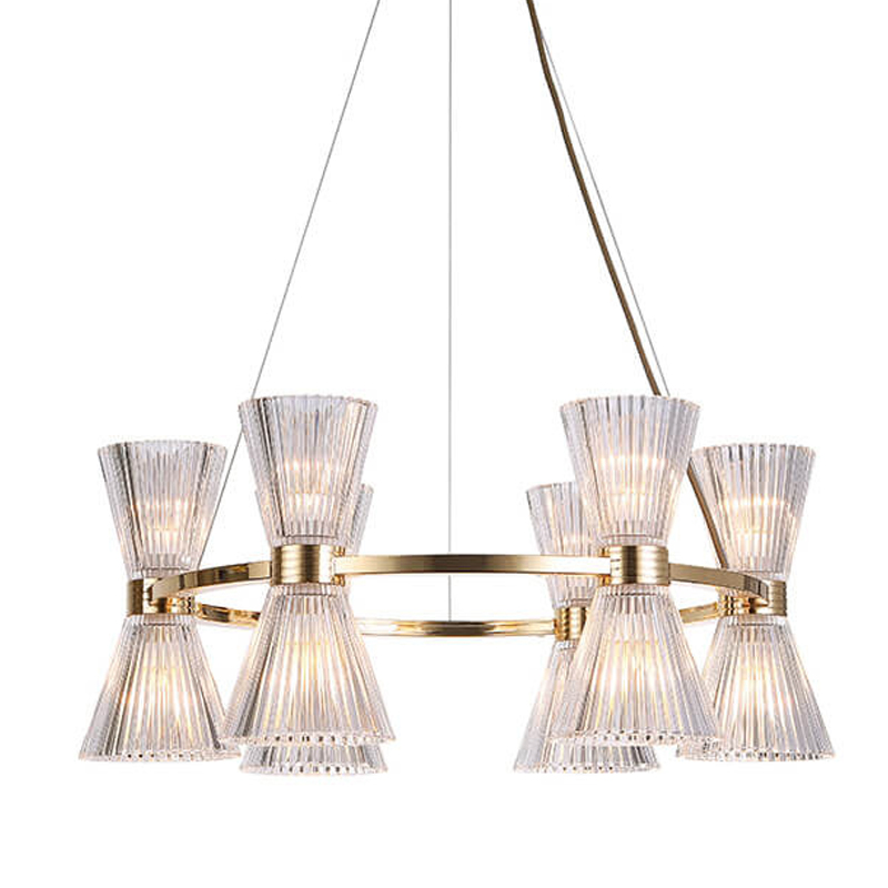 Люстра Glass Horn Light gold 65 Глянцевое золото Прозрачное Стекло Люстра Glass Horn Light gold 65 Глянцевое золото Прозрачное Стекло в Костроме | Loft Concept