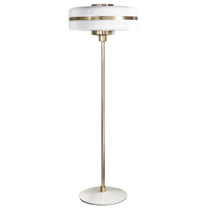Торшер BERT FRANK Masina floor lamp Латунь Белый Торшер BERT FRANK Masina floor lamp Латунь Белый в Костроме | Loft Concept
