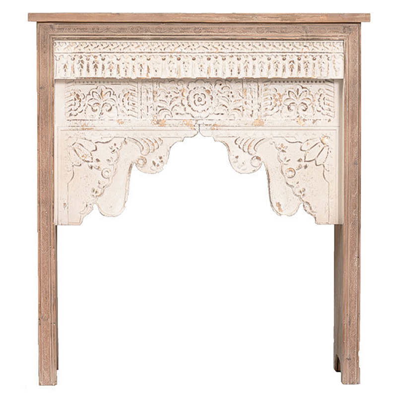 Консоль Indian Antique White Furniture Indra Console Бежевый Древесина Консоль Indian Antique White Furniture Indra Console Бежевый Древесина в Костроме | Loft Concept