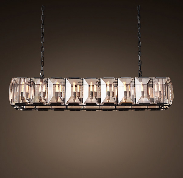 Люстра RH Harlow Crystal Square Chandelier 18 Черный Люстра RH Harlow Crystal Square Chandelier 18 Черный в Костроме | Loft Concept