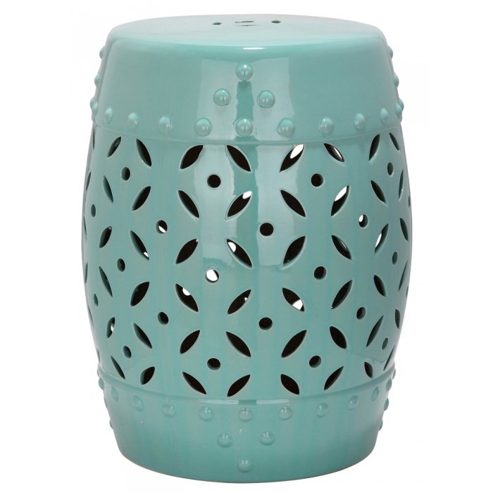 Керамический табурет Coin Lattice Garden Stool - Light Blue Голубой пастельный Керамический табурет Coin Lattice Garden Stool - Light Blue Голубой пастельный в Костроме | Loft Concept