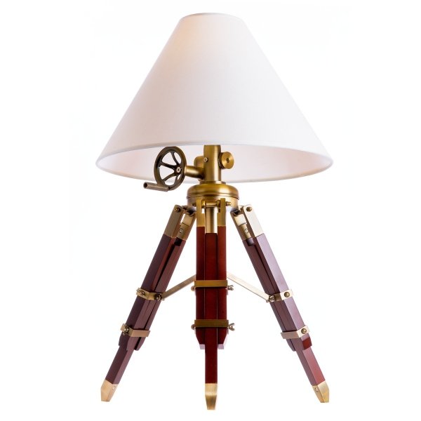 Настольная лампа Telescopo Table Lamp Латунь Белый Настольная лампа Telescopo Table Lamp Латунь Белый в Костроме | Loft Concept