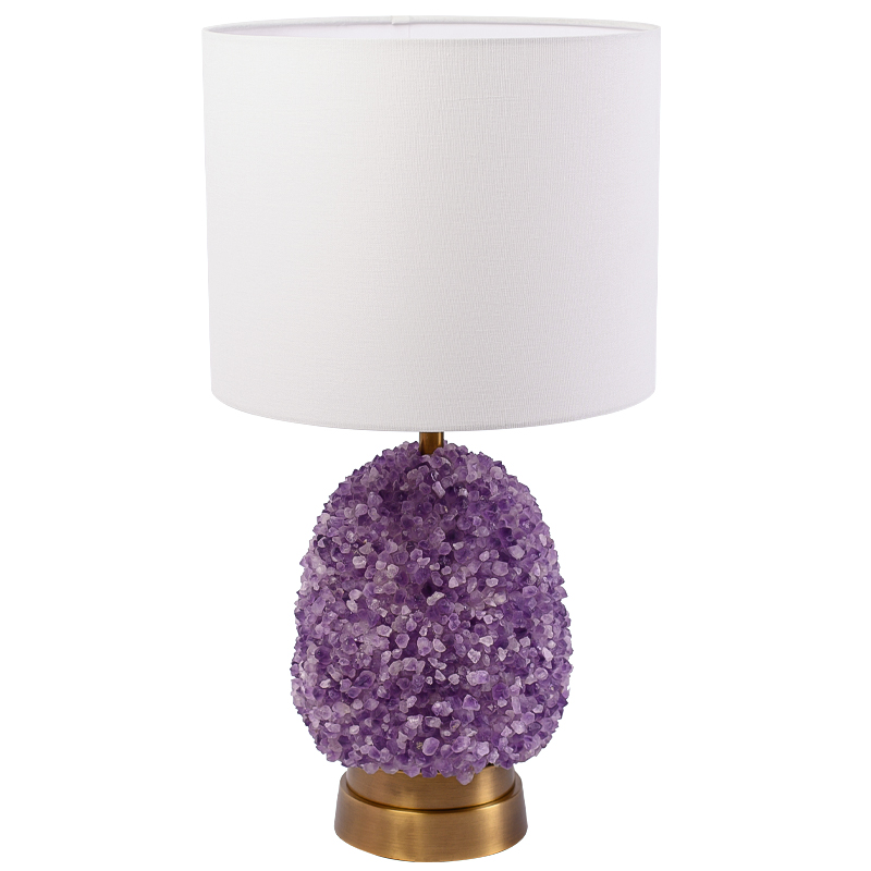 Настольная лампа с абажуром Riche Table Lamp Фиолетовый Латунь Белый Настольная лампа с абажуром Riche Table Lamp Фиолетовый Латунь Белый в Костроме | Loft Concept