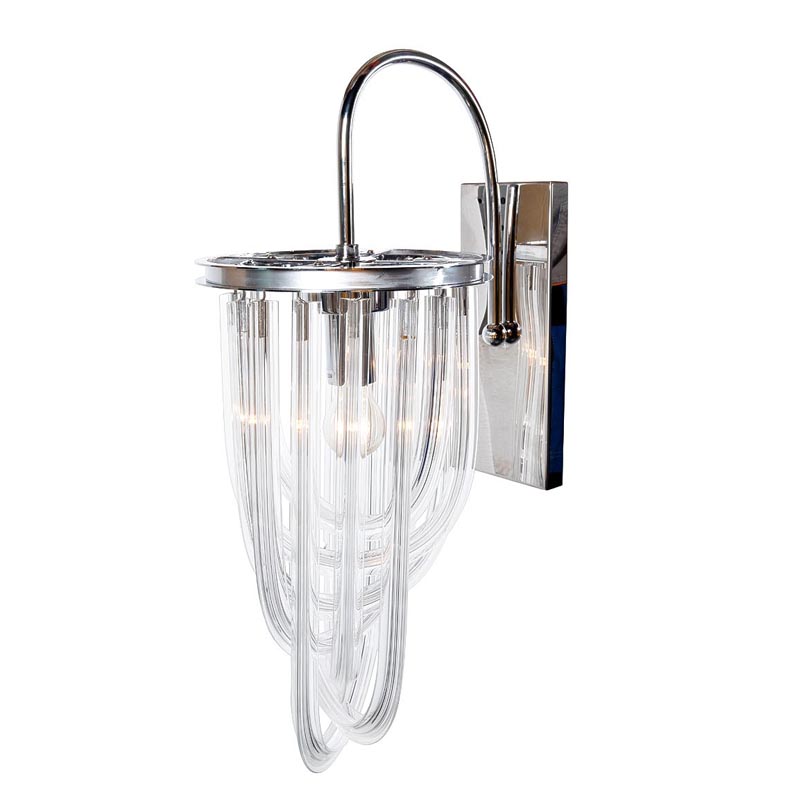 Бра Retro FROZEN GLASS Wall Lamp Chrome Хром Бра Retro FROZEN GLASS Wall Lamp Chrome Хром в Костроме | Loft Concept