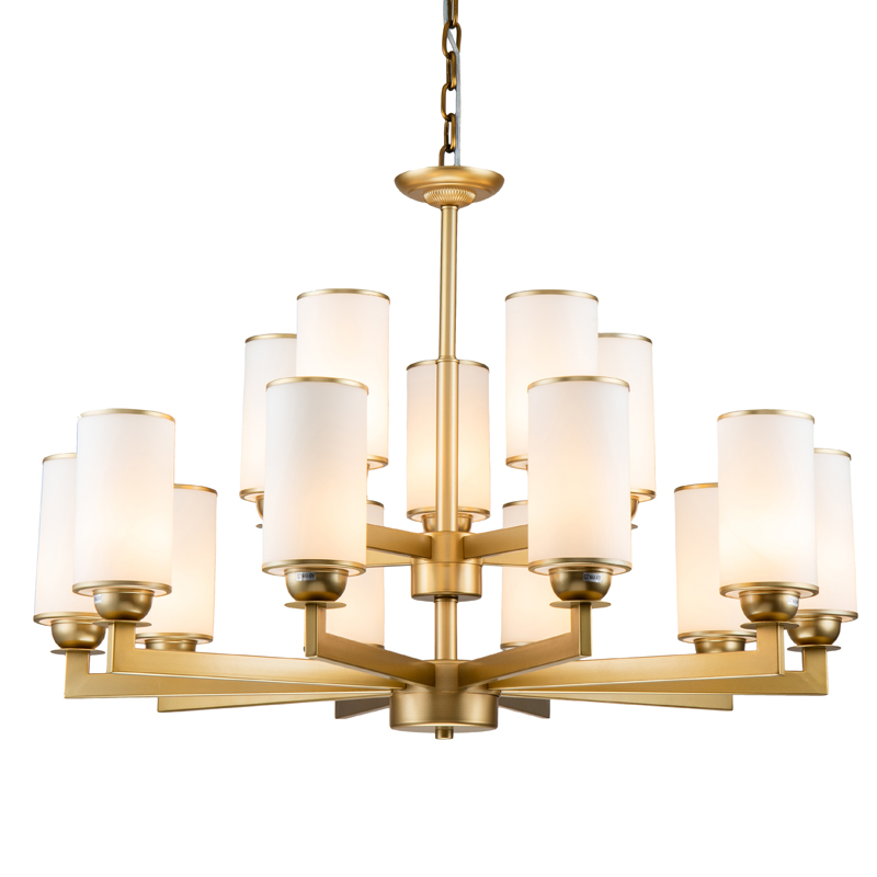 Люстра Amoret Chandelier 92 Латунь Белое матовое стекло в Костроме | Loft Concept 