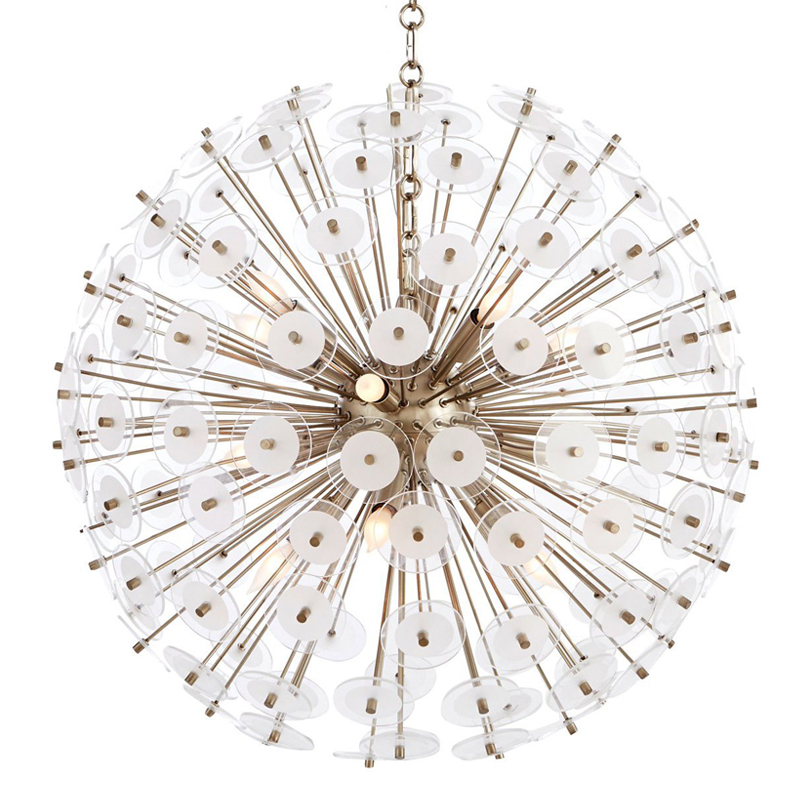 Люстра White Disco Glass Sputnik Chandelier 56 Серебряный Белый Люстра White Disco Glass Sputnik Chandelier 56 Серебряный Белый в Костроме | Loft Concept