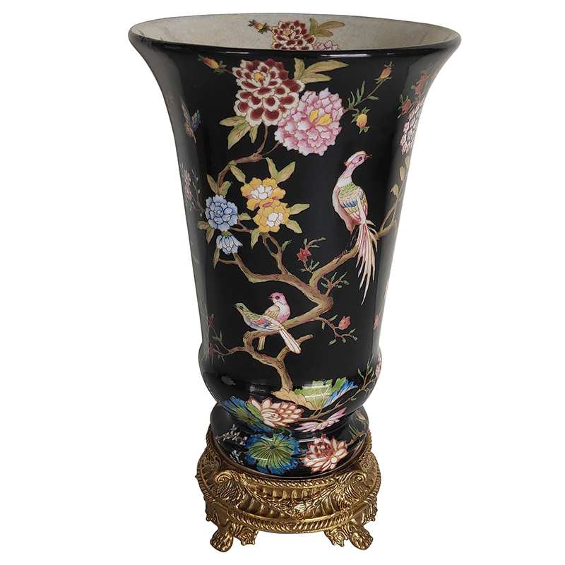 Ваза Black Vase Flowers Birds Бронза Черный Мульти Ваза Black Vase Flowers Birds Бронза Черный Мульти в Костроме | Loft Concept