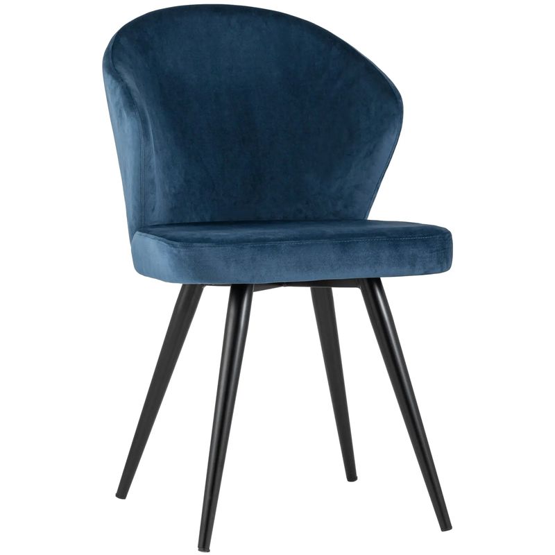Стул Синий Бархат Volante Chair Синий Черный Стул Синий Бархат Volante Chair Синий Черный в Костроме | Loft Concept