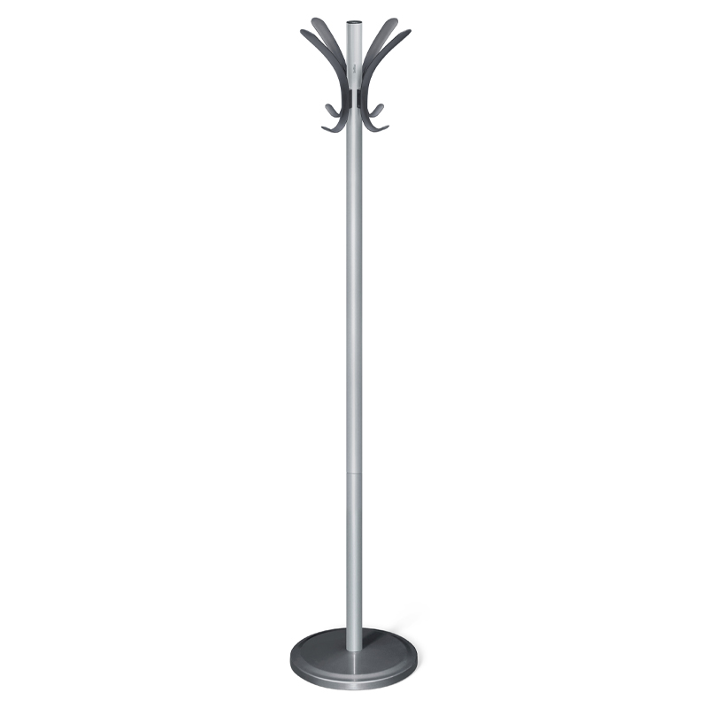Вешалка серого цвета с 4-мя крючками из пластика Curves Hangers Серый Хром Вешалка серого цвета с 4-мя крючками из пластика Curves Hangers Серый Хром в Костроме | Loft Concept