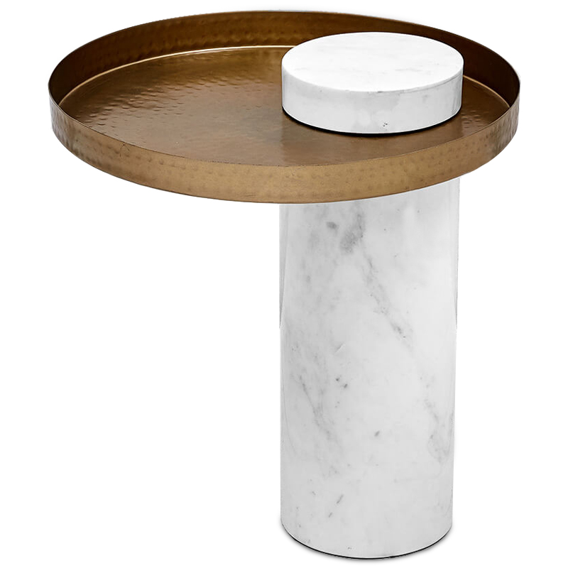 Приставной стол Parks Side Table Белый Золотой Приставной стол Parks Side Table Белый Золотой в Костроме | Loft Concept