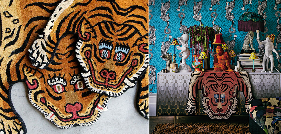 Ковер Тибетский тигр Tibetan Tiger Rug Ковер Тибетский тигр Tibetan Tiger Rug - Loft-Concept в Костроме