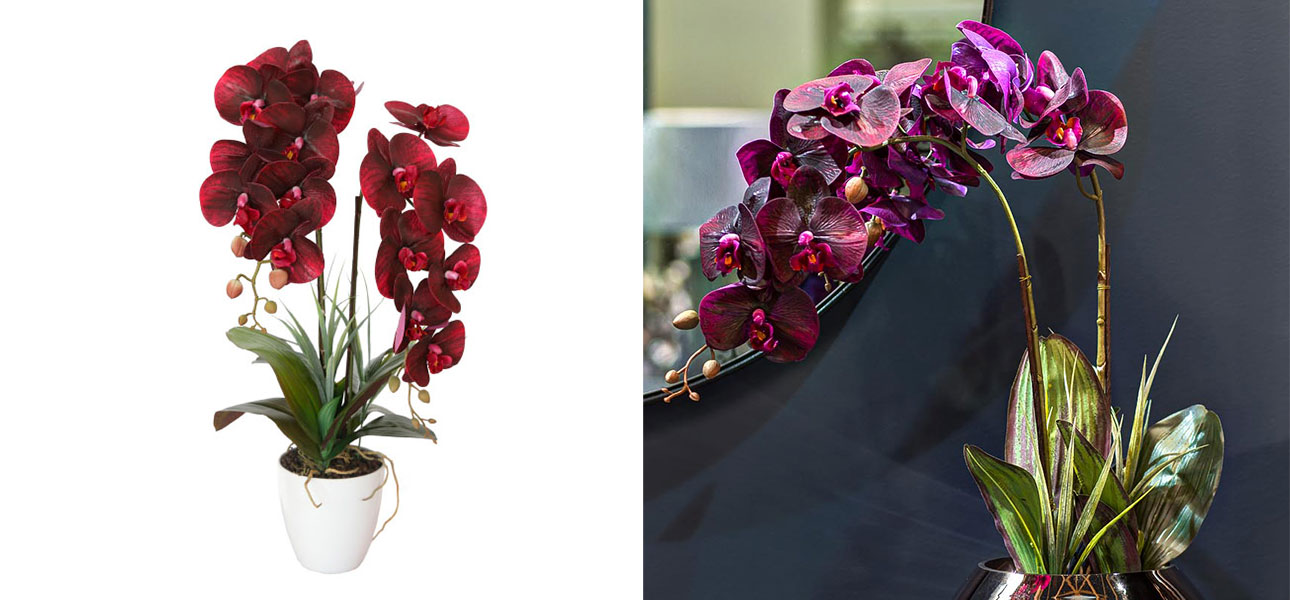 Искусственная орхидея Мультифлора burgundy - фото