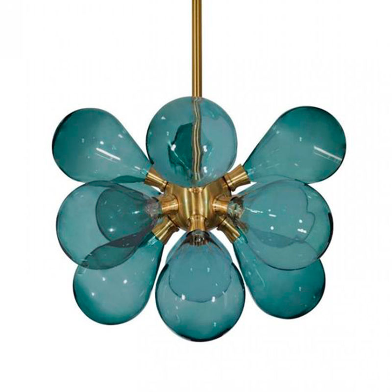 Люстра Simonet Chandelier Blue 50 см Голубой Золотой Люстра Simonet Chandelier Blue 50 см Голубой Золотой в Костроме | Loft Concept