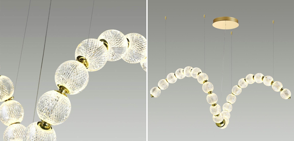 Светодиодная люстра Crystal Globule Spiral Золото Светодиодная люстра Crystal Globule Spiral Золото - Loft-Concept в Костроме