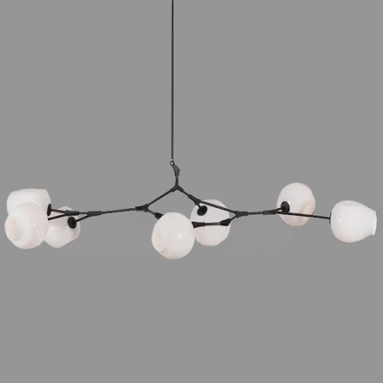 Люстра Сrumpled Bubble White Glass Черный Белый Люстра Сrumpled Bubble White Glass Черный Белый в Костроме | Loft Concept