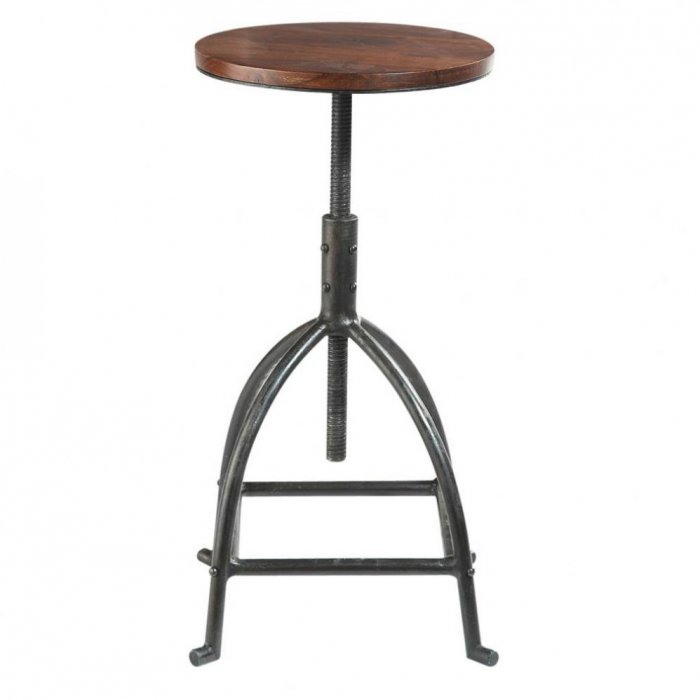 Барный стул Industrial Bar Oak Barstool Сталь Коричневый Барный стул Industrial Bar Oak Barstool Сталь Коричневый в Костроме | Loft Concept