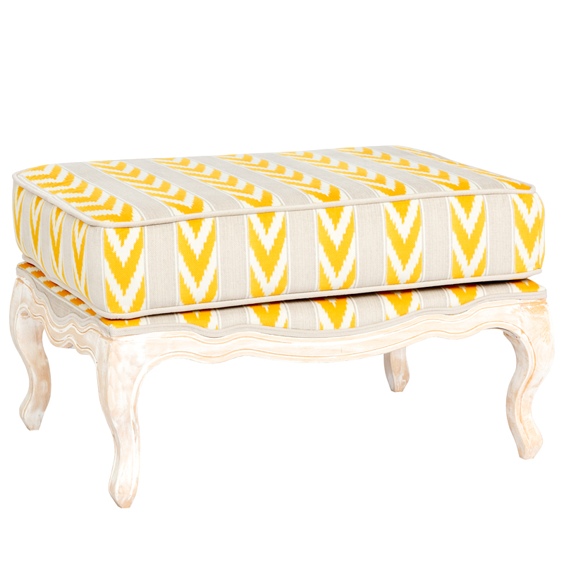 Пуф Ikat Pattern с желтым узором Белый Желтый Бежевый Пуф Ikat Pattern с желтым узором Белый Желтый Бежевый в Костроме | Loft Concept