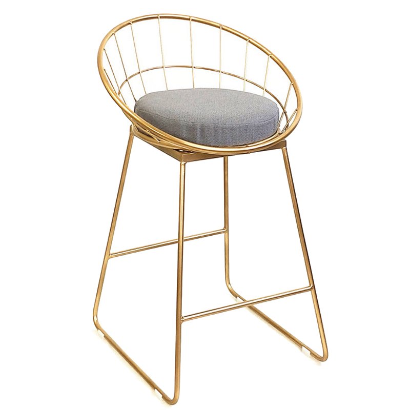 Барный стул Iron bar chair Golden Глянцевое золото Серый Барный стул Iron bar chair Golden Глянцевое золото Серый в Костроме | Loft Concept