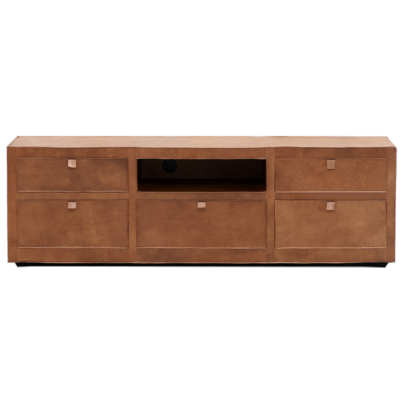 ТВ-тумба Leather Wood TV Stand Коричневый ТВ-тумба Leather Wood TV Stand Коричневый в Костроме | Loft Concept