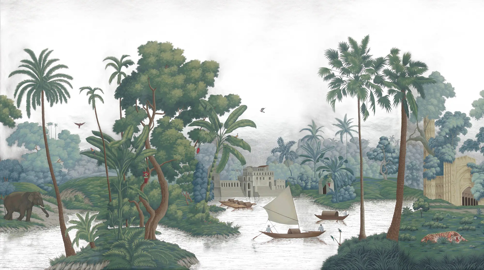 Обои ручная роспись River Scenes of Bengal Kolkata Обои ручная роспись River Scenes of Bengal Kolkata - постер Loft-Concept в Костроме