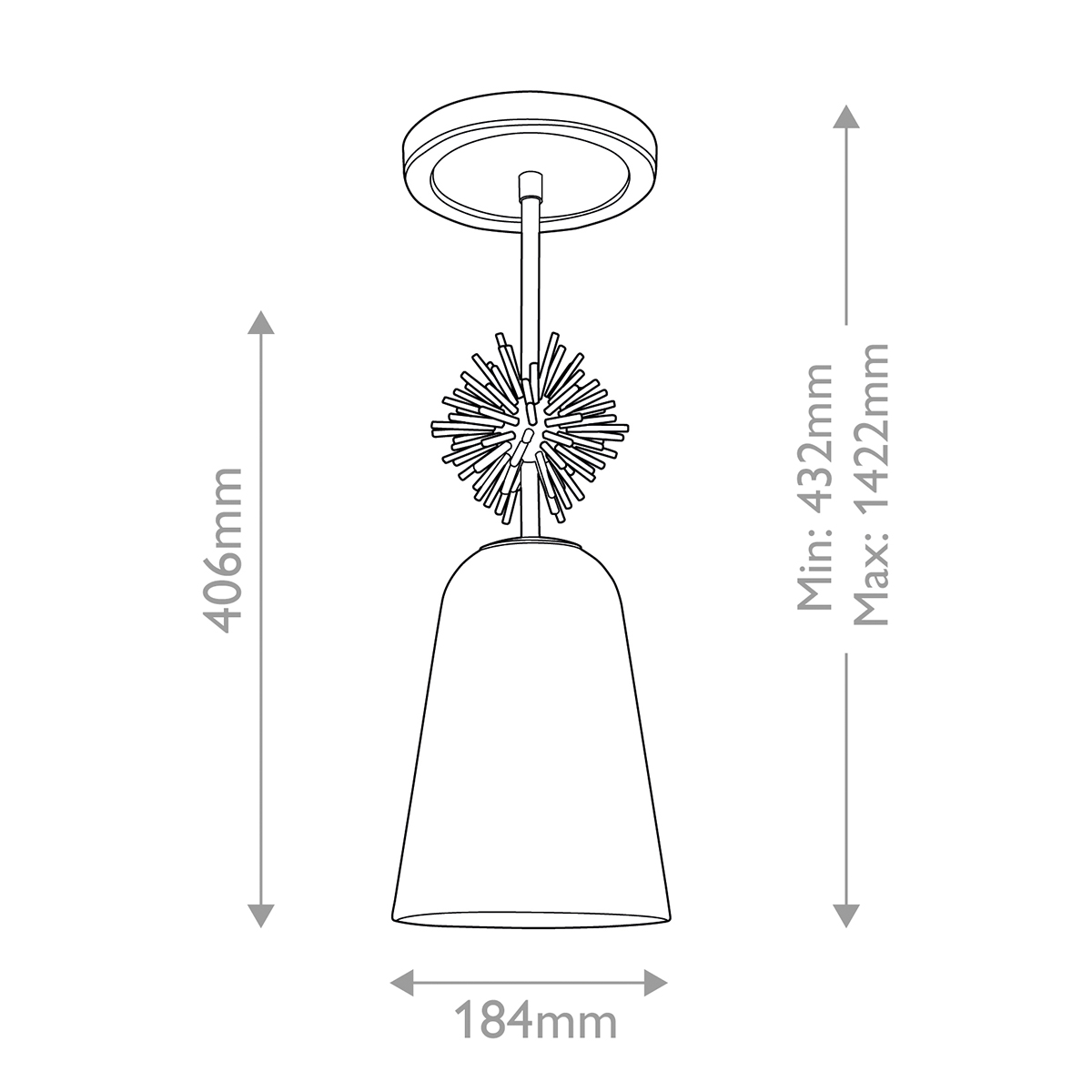 Подвесной светильник золотого цвета с колоколообразным стеклянным плафоном и декоративным элементом Elstead Lighting в Костроме