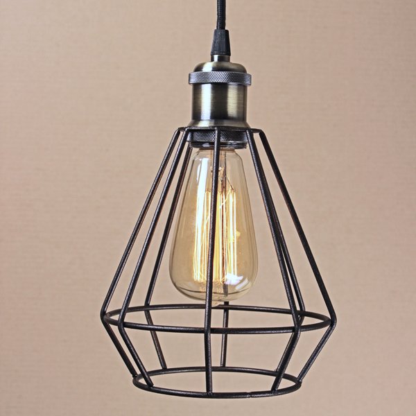 Подвесной светильник Wire Cage Pendant Punch Black Черный Подвесной светильник Wire Cage Pendant Punch Black Черный в Костроме | Loft Concept