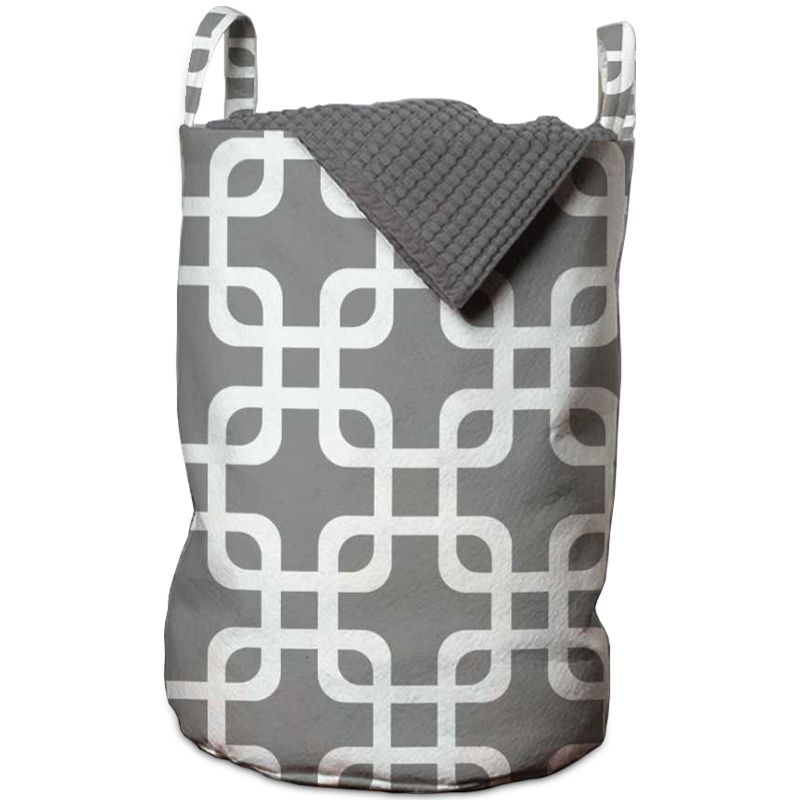 Корзина Squares on Gray Basket Серый Белый Корзина Squares on Gray Basket Серый Белый в Костроме | Loft Concept
