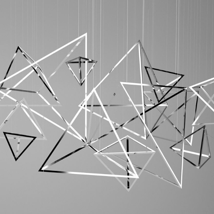 Подвесной светильник Weightless Triangles Хром Глянцевое золото Подвесной светильник Weightless Triangles Хром Глянцевое золото в Костроме | Loft Concept
