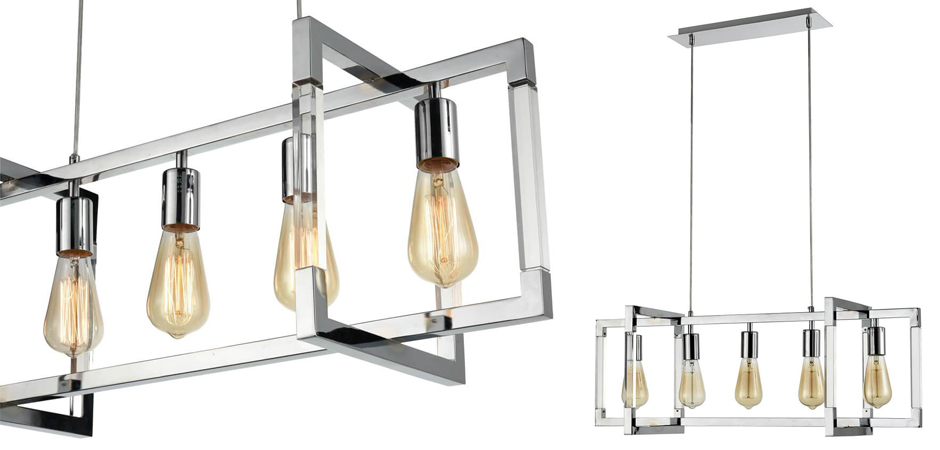 Подвесной светильник Transparent Strips Chromium 5 Подвесной светильник Transparent Strips Chromium 5 - Loft-Concept в Костроме