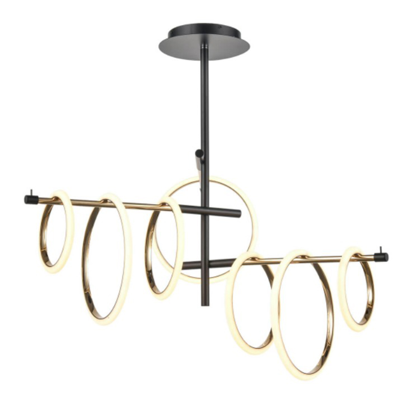 Люстра Jessenia Rings Chandelier 7 Черный Золотой Люстра Jessenia Rings Chandelier 7 Черный Золотой в Костроме | Loft Concept