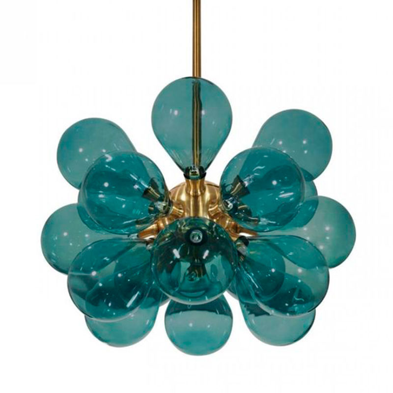 Люстра Simonet Chandelier Blue 55 см Голубой Золотой Люстра Simonet Chandelier Blue 55 см Голубой Золотой в Костроме | Loft Concept