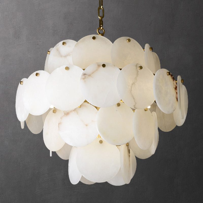 Люстра Letizia Marble Four Tiered Chandelier Латунь Белый Мрамор Bianco Люстра Letizia Marble Four Tiered Chandelier Латунь Белый Мрамор Bianco в Костроме | Loft Concept