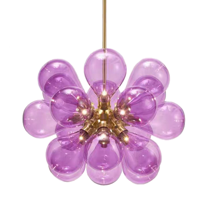 Люстра Simonet Chandelier Лиловый Золотой Люстра Simonet Chandelier Лиловый Золотой в Костроме | Loft Concept